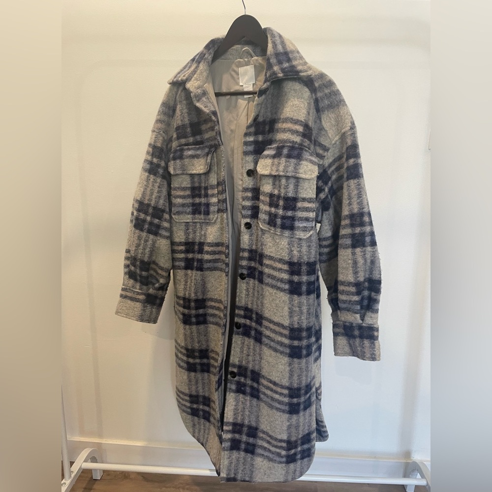 H&M plaid shacket. Well loved but no longer reach for it.